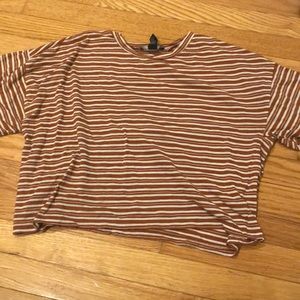 Rust Brown and White Striped Tee